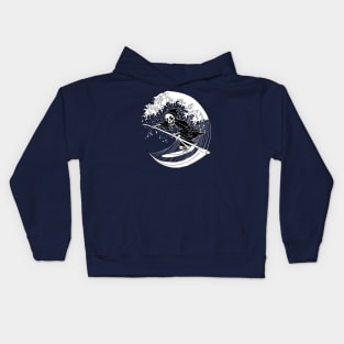 Blackcraft Grim Reaper Surfing Great Wave Kids Hoodie